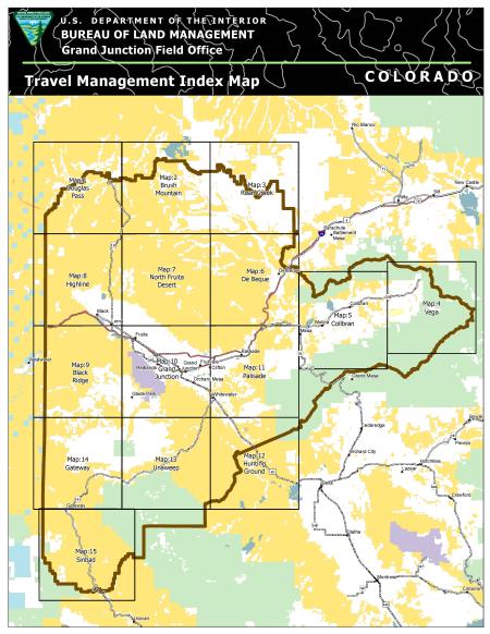 BLM Colorado Grand Junction Field Office Travel Management Map Set ...